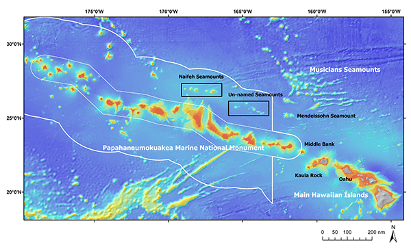 map of proposed targets papahānaumokuākea marine national monument