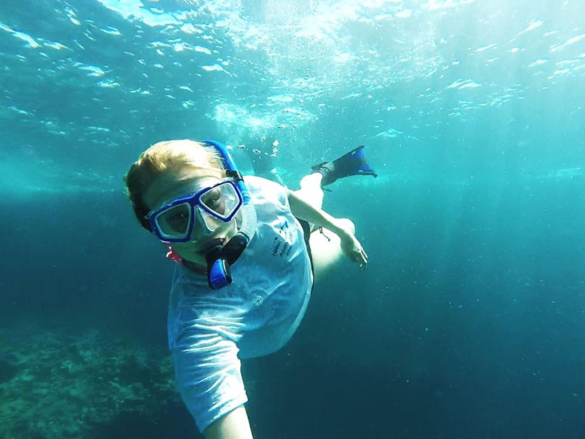 photo of alexandria barkman underwater